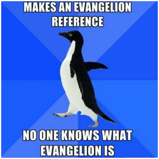 🐧 Стикер «Evangaylion and memes» для Telegram
