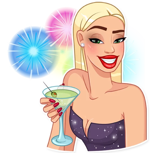 🍸 Стикер «Eva Rich» для Telegram