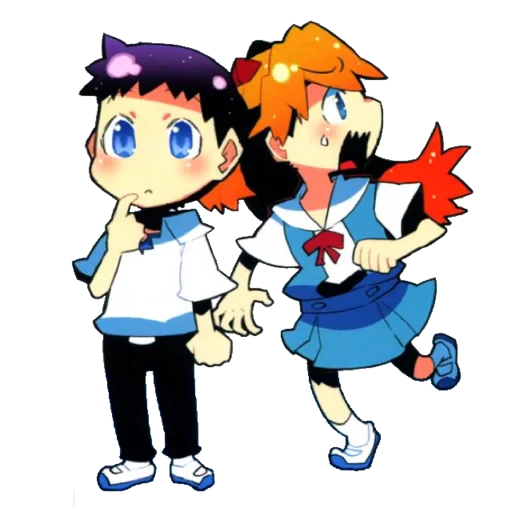 🔹 Стикер «Evangelion School +Chibi» для Telegram