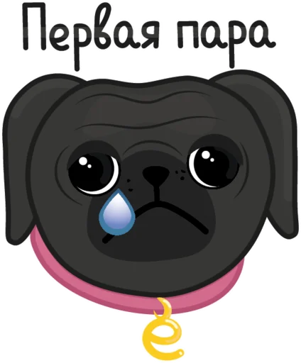 😢 Стикер «Eva The Pug» для Telegram