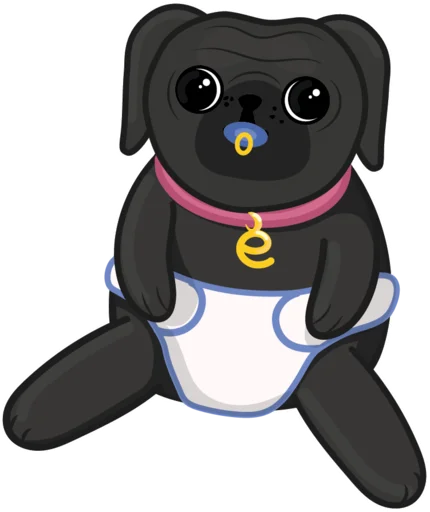 🍼 Стикер «Eva The Pug» для Telegram