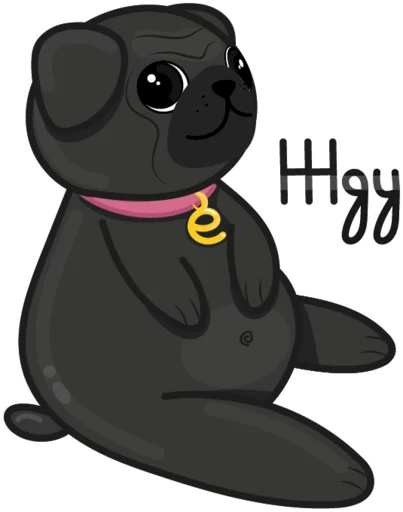 ⏰ Стикер «Eva The Pug» для Telegram