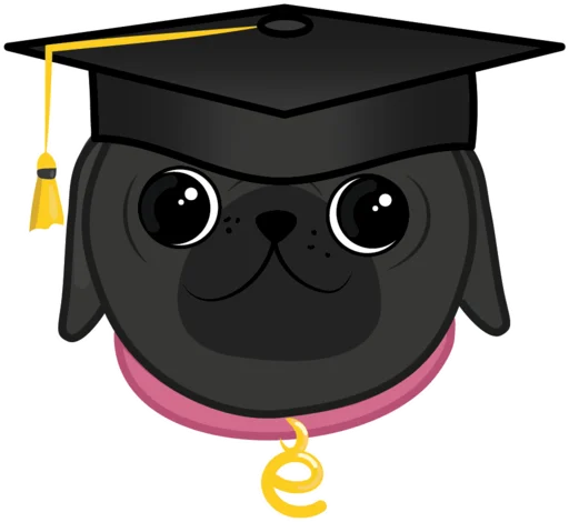 🧑‍🎓 Стикер «Eva The Pug» для Telegram