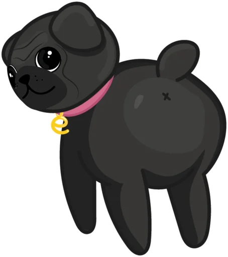 🍑 Стикер «Eva The Pug» для Telegram