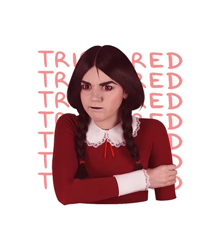 😡 Стикер «Эвелина Косплей» для Telegram