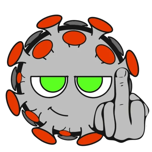 🖕 Стикер «Злая Коронавирусная бактерия» для Telegram