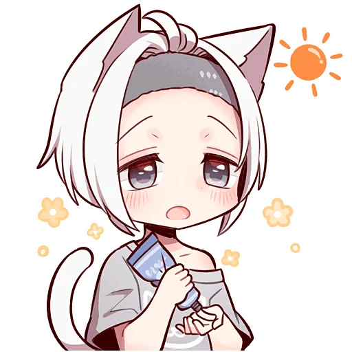 ☀ Стикер «Усталый котенок» для Telegram