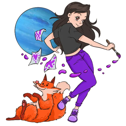 💜 Стикер «EZZIATI Planet Mood» для Telegram