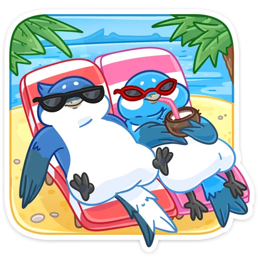 🏖 Стикер «Семейные птенчики» для Telegram