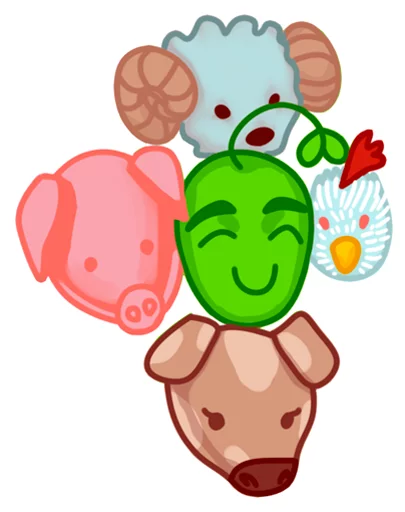 🐸 Стикер «Vegan Stickers» для Telegram