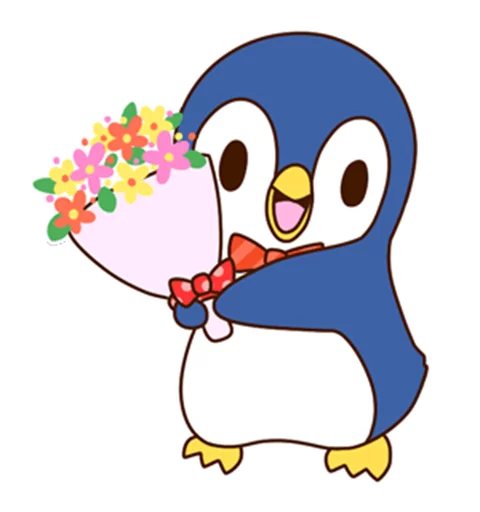 🌷 Стикер «Fashionable penguin» для Telegram