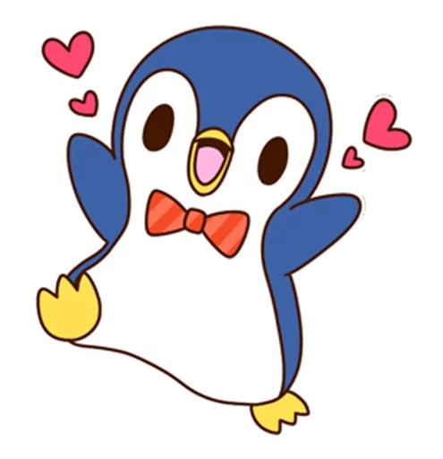 ❤ Стикер «Fashionable penguin» для Telegram