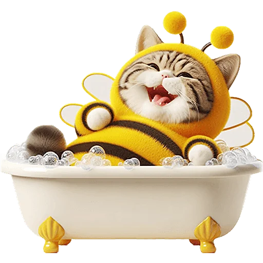 🛁 Стикер «Котик БиБи» для Telegram