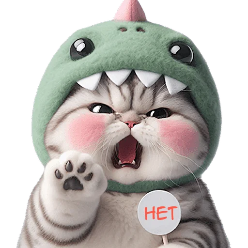 🙅‍♂ Стикер «Дино котики» для Telegram