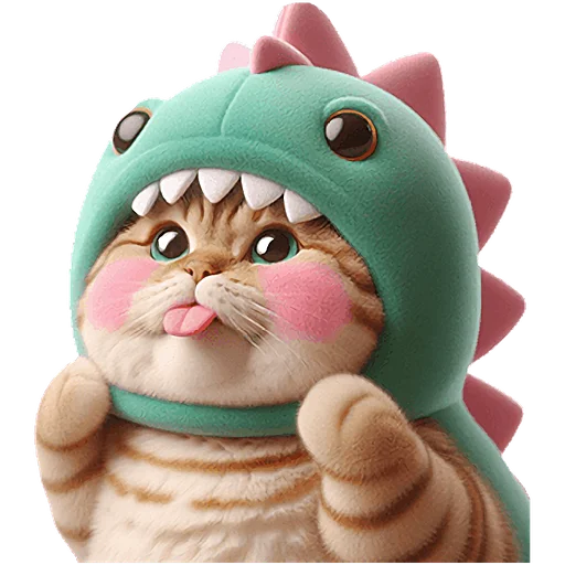 😛 Стикер «Дино котики» для Telegram