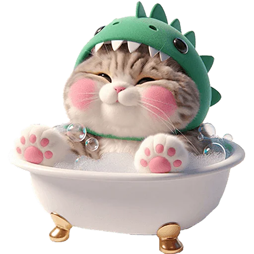 🚿 Стикер «Дино котики» для Telegram