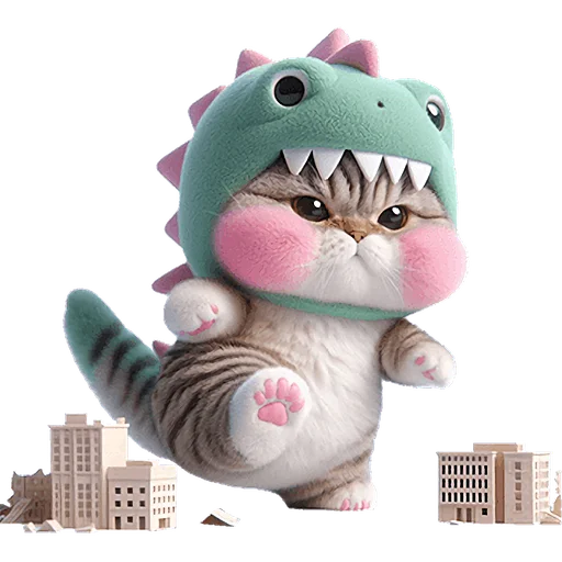👹 Стикер «Дино котики» для Telegram