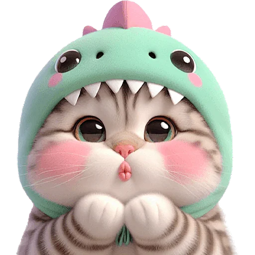 😘 Стикер «Дино котики» для Telegram