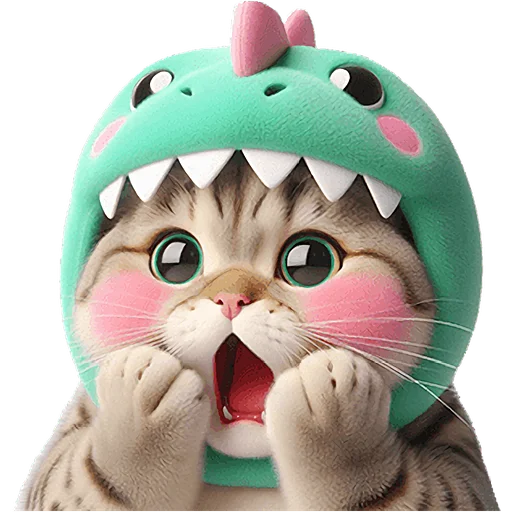 😱 Стикер «Дино котики» для Telegram