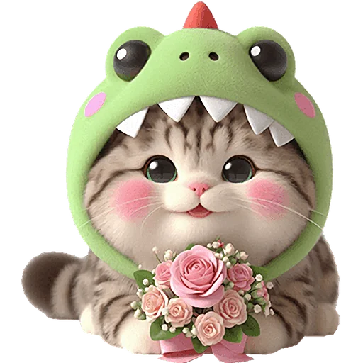💐 Стикер «Дино котики» для Telegram
