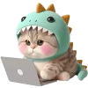 🤓 Эмодзи «Дино котики» для Telegram