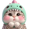 😘 Эмодзи «Дино котики» для Telegram