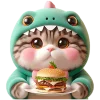 🍔 Эмодзи «Дино котики» для Telegram