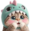 😢 Эмодзи «Дино котики» для Telegram