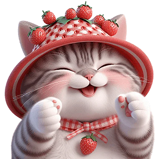 🥳 Стикер «Пушистые клубники» для Telegram