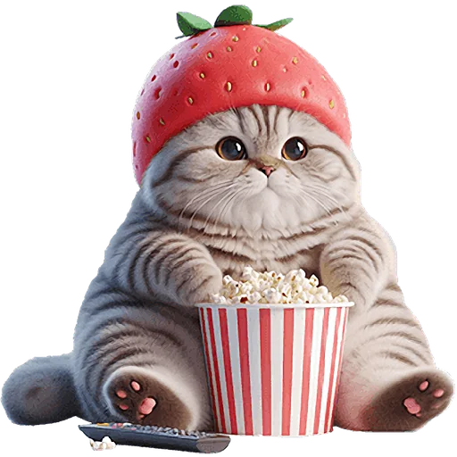 🍿 Стикер «Пушистые клубники» для Telegram