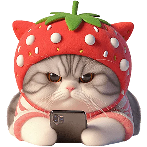 📱 Стикер «Пушистые клубники» для Telegram