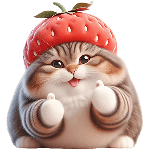 👍 Стикер «Пушистые клубники» для Telegram