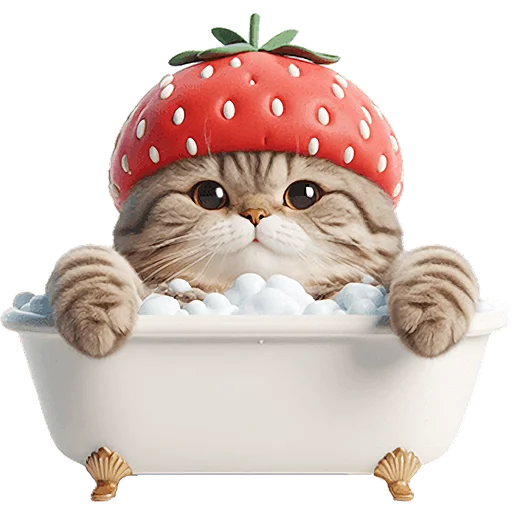 🛁 Стикер «Пушистые клубники» для Telegram