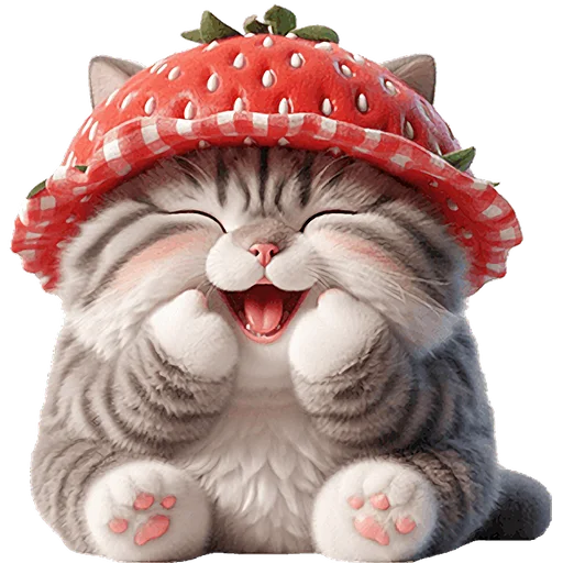 😅 Стикер «Пушистые клубники» для Telegram