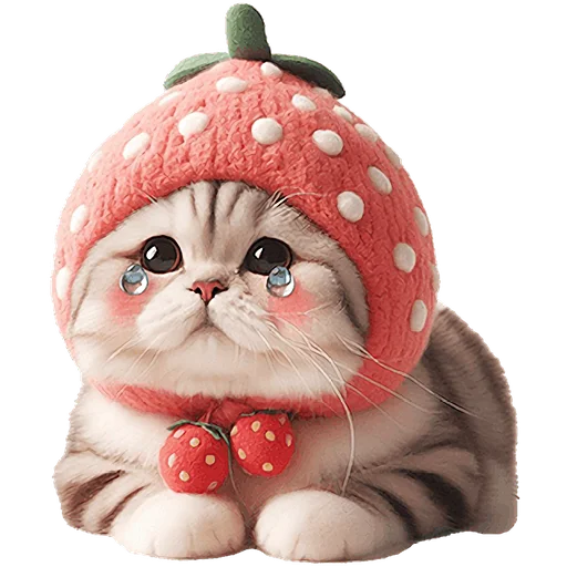 😢 Стикер «Пушистые клубники» для Telegram