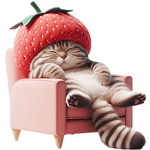 😴 Стикер «Пушистые клубники» для Telegram