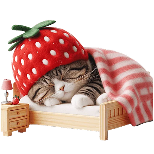 😴 Стикер «Пушистые клубники» для Telegram