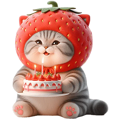 🎂 Стикер «Пушистые клубники» для Telegram