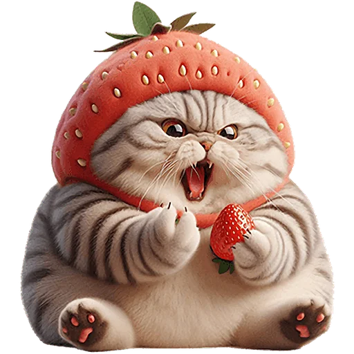 🍓 Стикер «Пушистые клубники» для Telegram