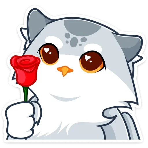 🌹 Стикер «Котик или совушка? Два в одном&;» для Telegram