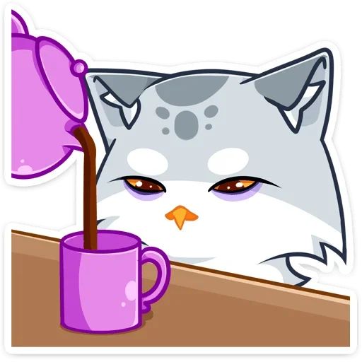 ☕ Стикер «Котик или совушка? Два в одном&;» для Telegram