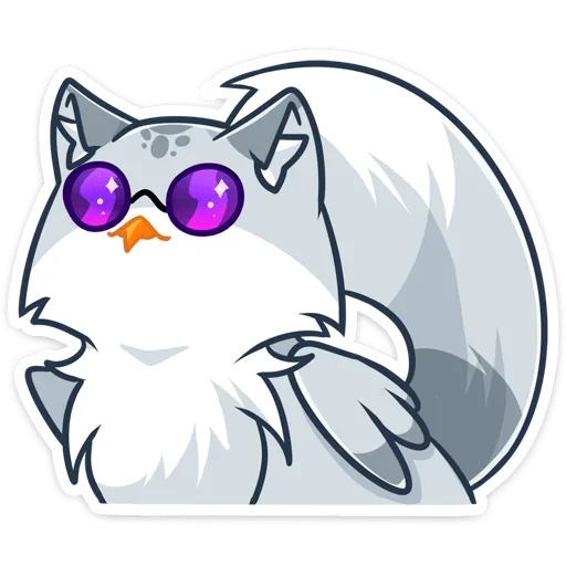 😎 Стикер «Котик или совушка? Два в одном&;» для Telegram