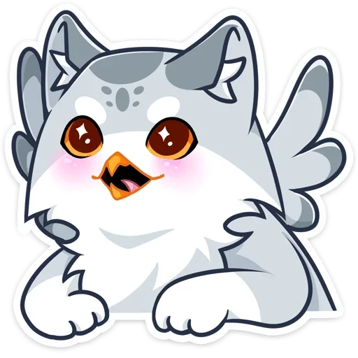 Стикерпак Котик или совушка? Два в одном&; для Telegram