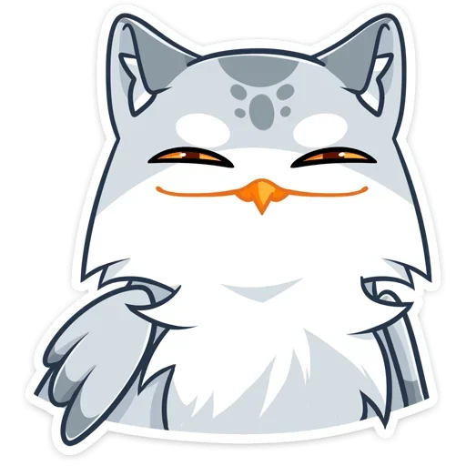 😈 Стикер «Котик или совушка? Два в одном&;» для Telegram