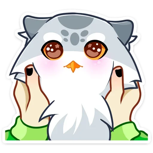 ☺ Стикер «Котик или совушка? Два в одном&;» для Telegram