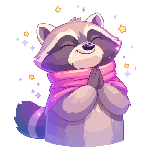 🦝 Стикер «праздник енота» для Telegram