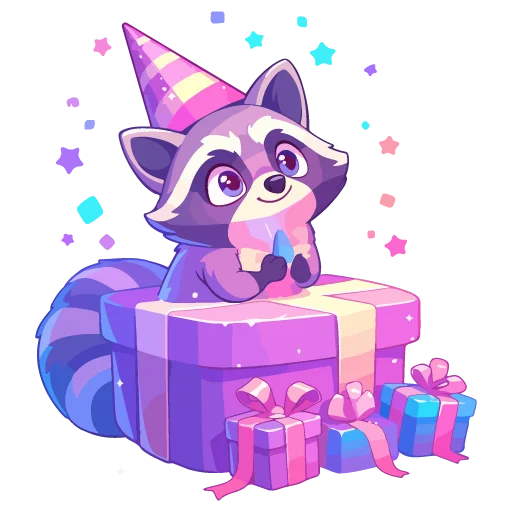 🦝 Стикер «праздник енота» для Telegram