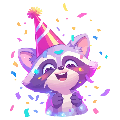 🦝 Стикер «праздник енота» для Telegram