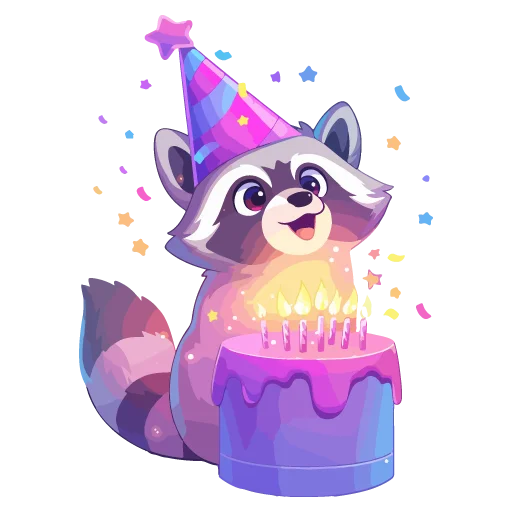 🦝 Стикер «праздник енота» для Telegram