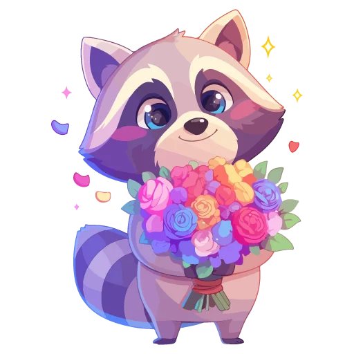 🦝 Стикер «праздник енота» для Telegram